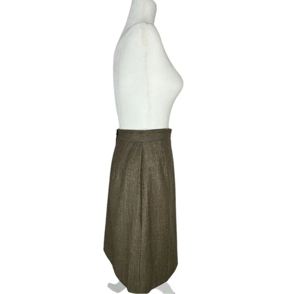 Dolce & Gabbana Brown Glen Plaid Wool Pencil Skirt High Waisted Made in Italy 42